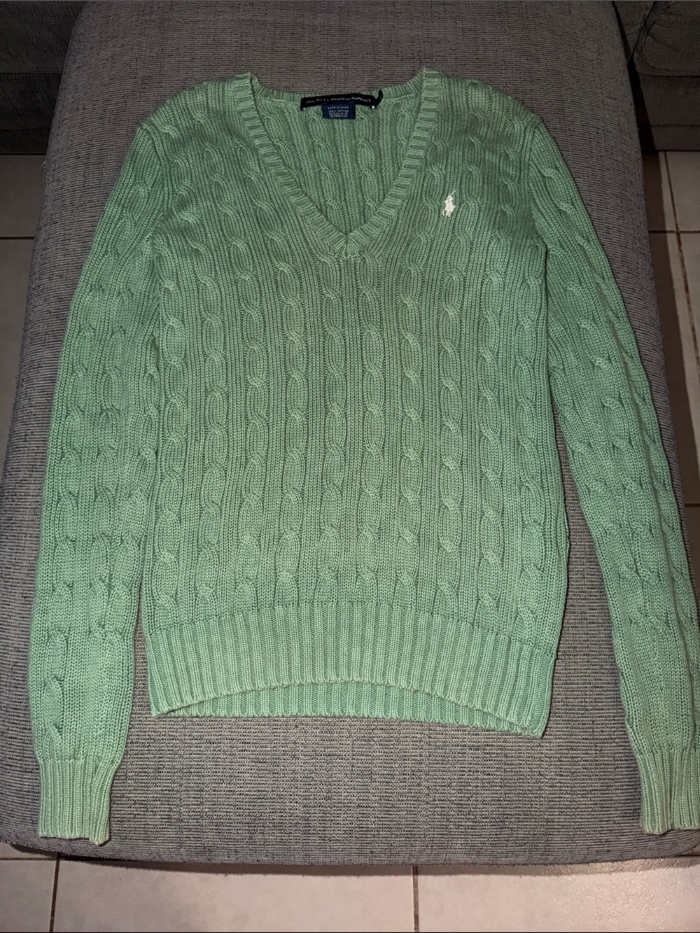 Ralph Lauren Sport Cable Knit V-neck Sweater